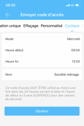 Comment donner un accès facilement un code d'accès à ma maison?