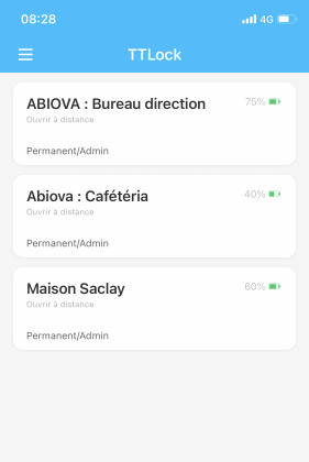 TTlock ouvertuure via téléphone de serrure à distance