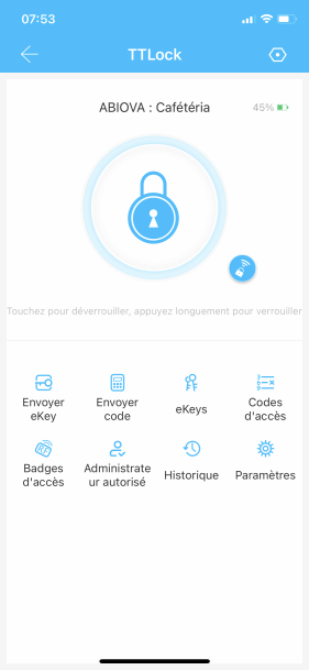 paramétrage TTlock et gestion des droits d'entrée pour serrure connectés